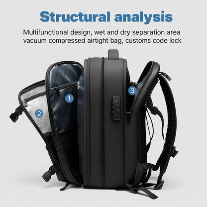 Super Large Capacity Backpack Vacuum Compression For Travel, Business, School, Outdoor,...