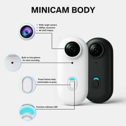 MiniCam Pro 4K - POV Mini Camera For Daily-Activities, Travel, Camping, Sports...