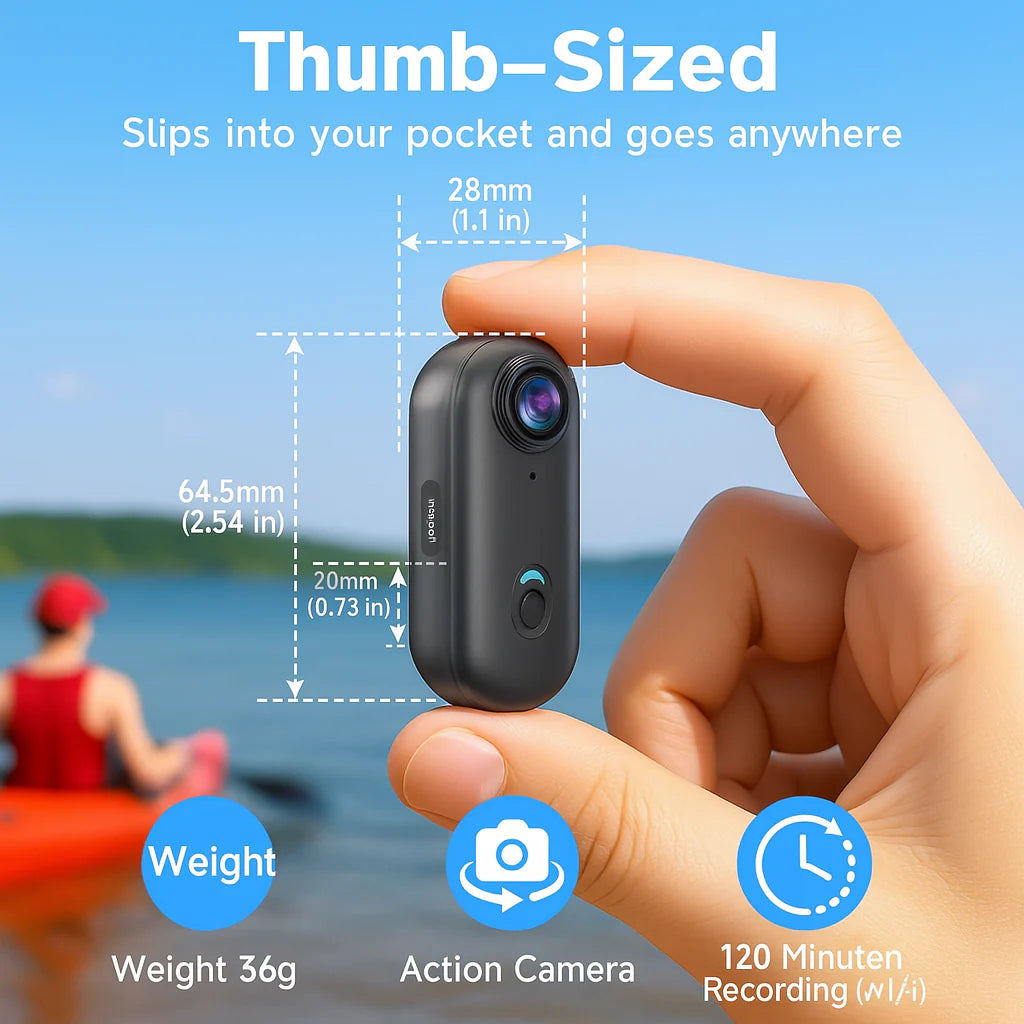 MiniCam Pro 4K - POV Mini Camera For Daily-Activities, Travel, Camping, Sports...