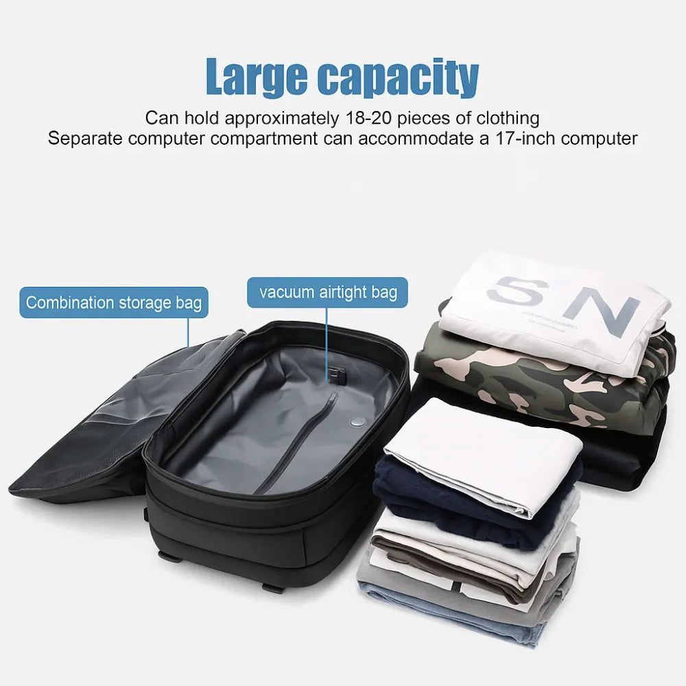Super Large Capacity Backpack Vacuum Compression For Travel, Business, School, Outdoor,...
